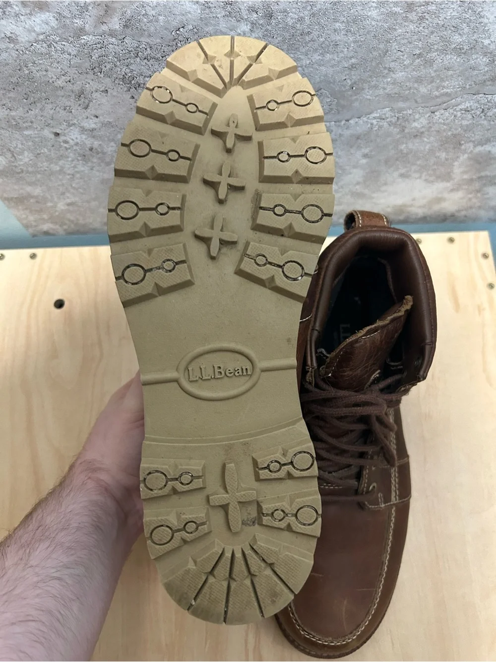 L.L. Bean East Point brown moc-toe waterproof boot men’s size 9.5
